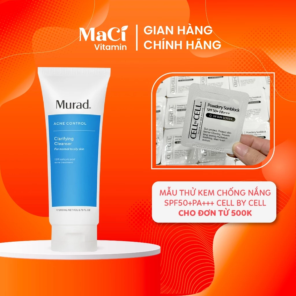 Sữa rửa mặt cho da dầu, mụn Murad Acne Control Clarifying Cleanser 200ml