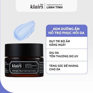 Kem Dưỡng Ẩm ,Phục Hồi Da Klairs Midnight Blue Calming Cream làm dịu da ban đêm 30g[CHÍNH HÃNG]-JOY1