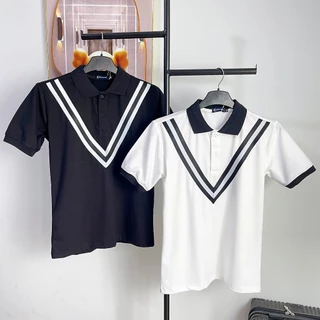 [cb271] Áo polo Nam Tay ngắn, dáng slimfit, May vải chữ V, vải cotton co dãn 4 chiều mịn mát Menswear Top Có Cổ Shirt