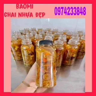 Chai Nhựa Tròn Cổ Rộng 330ml kèm nắp