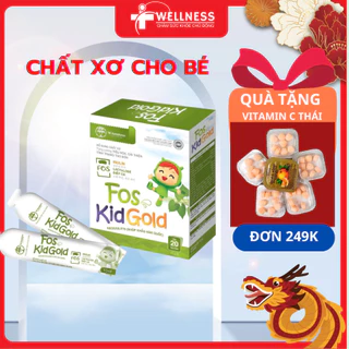 Siro giảm táo bón cho trẻ FOS KID GOLD TW Hanopharco, bố ung chất xơ, inulin, diếp cá, vitamin B1, 20 gói * 10ml