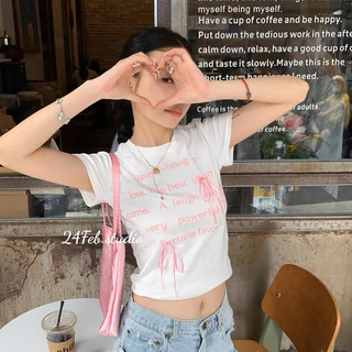 [APN39] Áo thun babytee in chữ Have Noting đính nơ phong cách Coquette Hàn Quốc