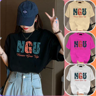 Áo Thun Chữ N.G.U Form Rộng Tay Lỡ Vải , Áo Phông Local Brand Unisex Nam Nữ Cotton 100% Thoáng Mát