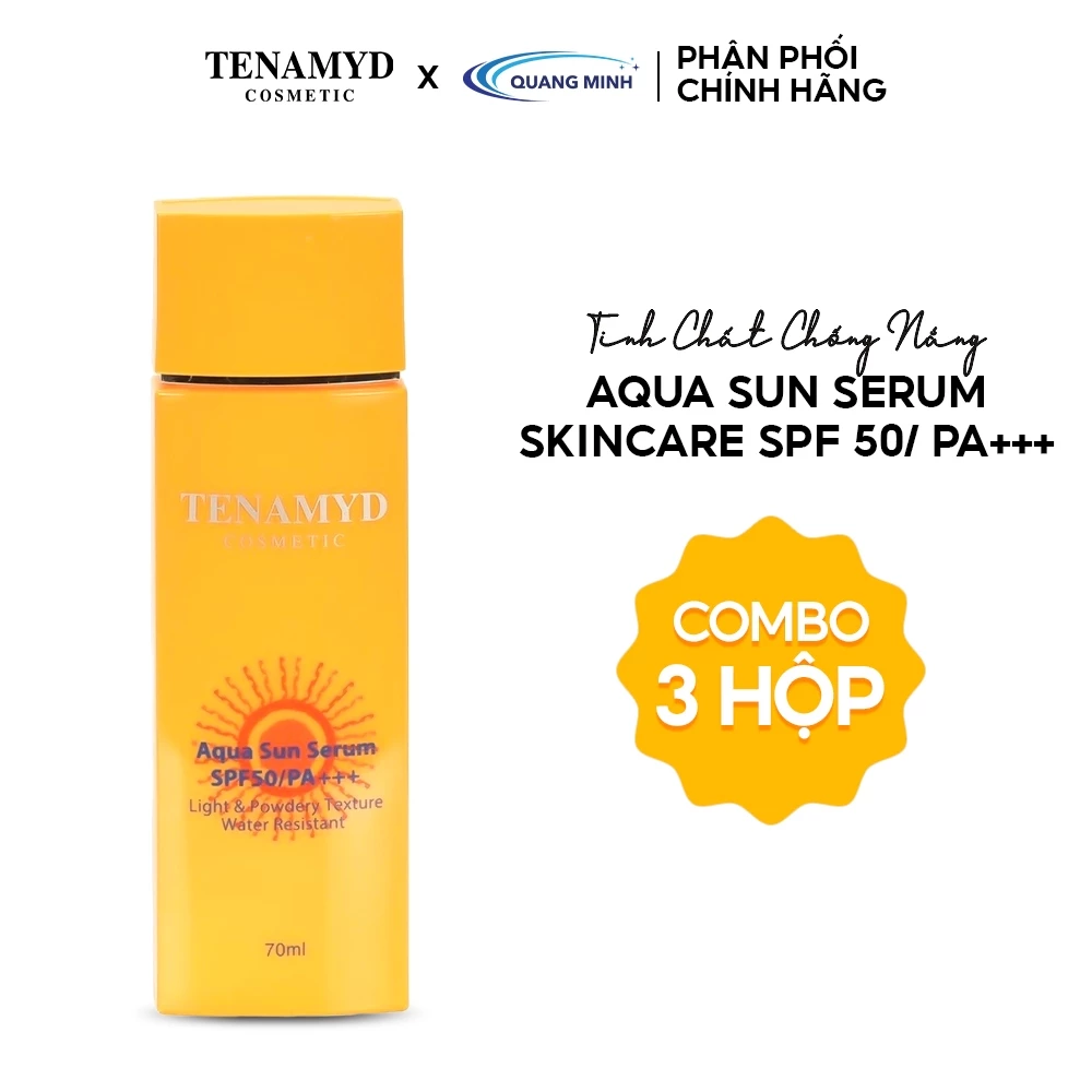 (Combo 3 Hộp) Kem chống nắng dạng nước kiềm dầu Tenamyd Aqua Sun Serum Skincare SPF 50/ PA+++ dành cho da dầu