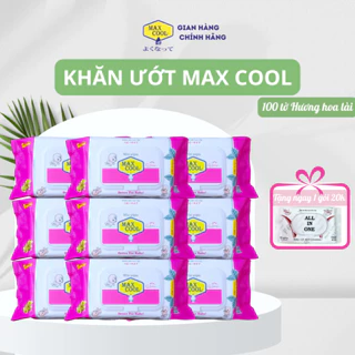 Combo 9 gói khăn ướt Max Cool 100 tờ, có hương