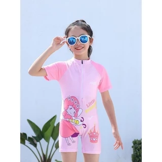 Đồ bơi cho bé gái 2-10 tuổi liền thân size 10-20kg, bikini cho bé gái liền thân hồng gấu dâu