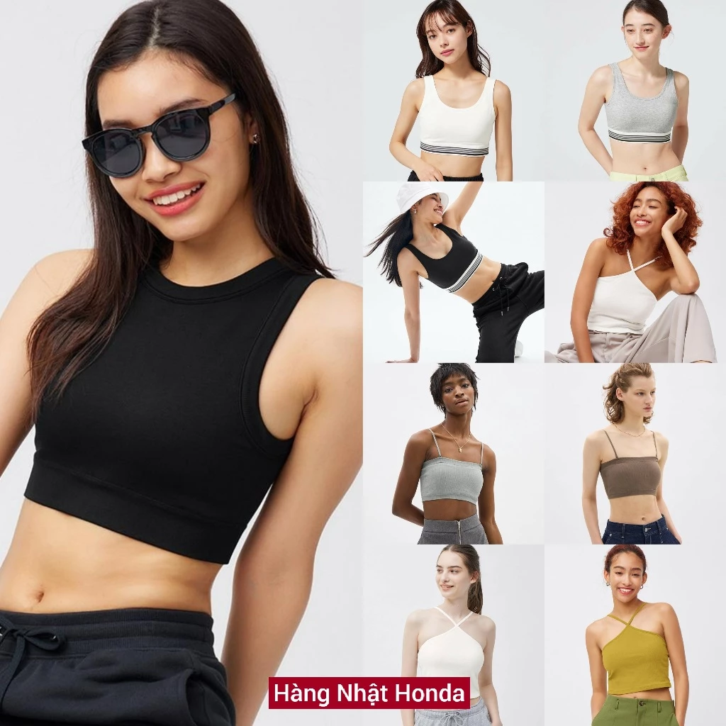 [Auth GU] Áo Croptop - Áo Yếm - Áo Băng Đô Bandeau - Áo Tập Thể Thao - Bra Nữ Có Kém Lót Ngực