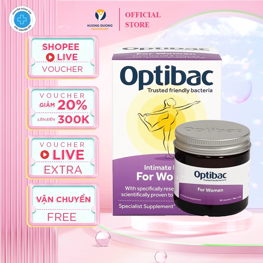 Men phụ khoa Optibac Tím For Women hỗ trợ cân bằng độ pH, ngừa viêm phụ khoa, nhiễm trùng tiết niệu