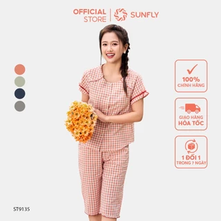 Đồ bộ mặc nhà kate SUNFLY áo cộc quần ngố ST9135