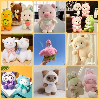 Gấu Bông Size 25 cm Nhân Vật Hoạt Hình Kuromi Sarino Gấu Dâu Cinnamol Vịt Bông Cừu Đáng Yêu