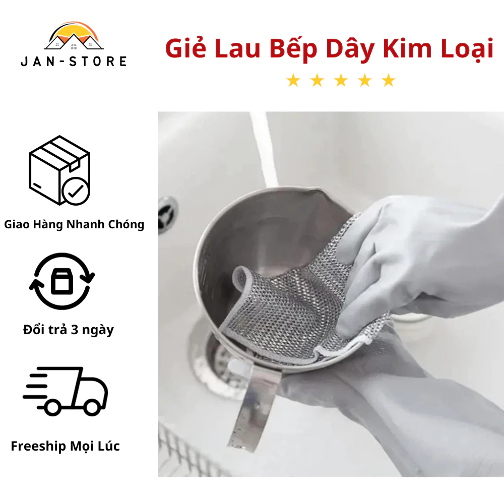 Set 10 Giẻ Lau Bếp Dây Kim Loại, Lau Máy Rửa Bát Vải Lau Lưới Đa Năng Chống Mài Mòn, Tấm Cọ Rửa Tiện Ích