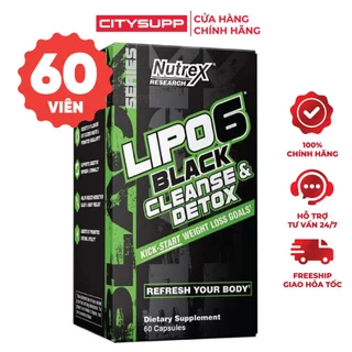 Nutrex Lipo 6 Black Cleanse & Detox (60 viên), Hỗ Trợ Nhuận Tràng, Thanh Lọc Cơ Thể và Cải Thiện Hệ Tiêu Hóa