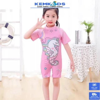 Bộ bơi liên thân KEMKIDS họa tiết ngựa hồng ngắn bé gái . bikini bé gái 15-45kg