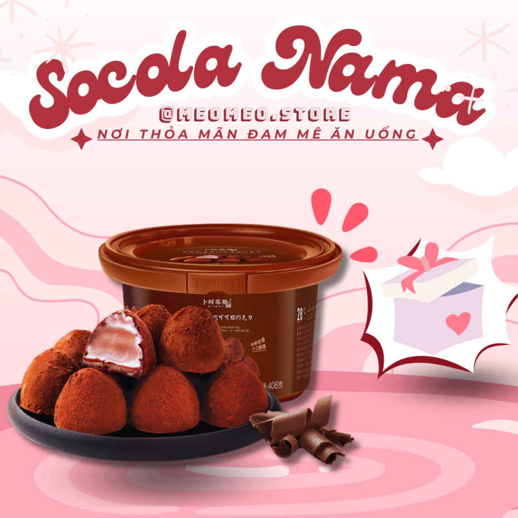 Nama socola 408g - Socola tươi, nama chocolate xô 80 viên! [ Cam Kết Nguyên Viên ]