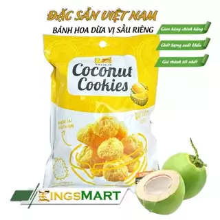 Bánh hoa dừa vị sầu riêng - Thương hiệu Tiến Đạt - Đặc sản Bến Tre - Túi 200g - Kingsmart