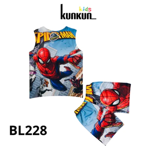 Bộ ba lỗ bé trai in 3d hình siêu nhân nhện spiderman bay size đại từ 10-60kg thun lạnh cao cấp KunKun BL228