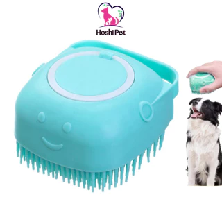 Bàn chải tắm cho chó mèo Hoshi Pet 01 - Bàn chải tắm massage tạo bọt cho thú cưng