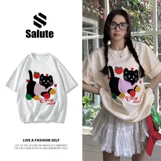 Áo phông nữ quả mơ cổ tròn local brand Salute áo thun hàn quốc 100% cotton Y1076