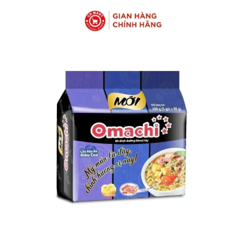 Mì Omachi Lẩu Bắp Bò Riêu Cua lốc 5 gói x 80g