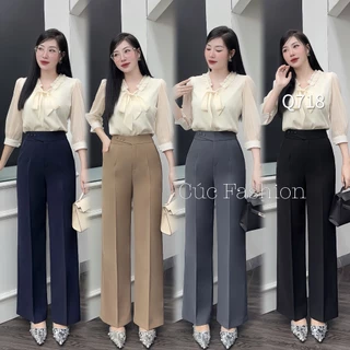 Quần xuông nữ Cúc Fashion quần của siêu mẫu tây đẹp thời trang công sở dày dặn đẹp may kĩ sắc nét công sở Q718