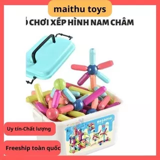 Bộ Xếp Hình Nam Châm 72 / 64 Chi Tiết Đồ Chơi Xếp Hình Nam Châm Thông Minh An Toàn Cho Bé