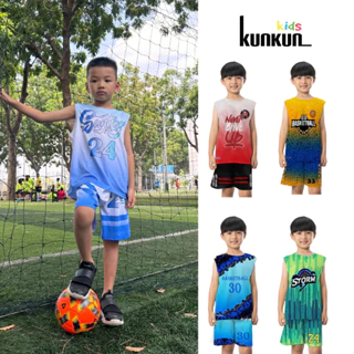 Quần áo bé trai thiết kế thể thao, bóng rổ chất Thun lạnh Kunkun Kid BR0011-0015 - Đồ bộ trẻ em size đại từ 10-60kg