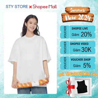 Áo thun nam nữ trơn nhiều màu basic, áo tay lỡ chất cotton 100% định lượng 260Gsm Local brand STY