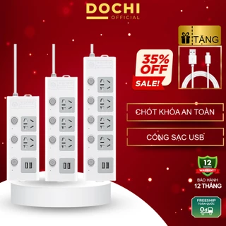 Ổ cắm điện đa năng an toàn Dochi icaros SH01 gắng tường chốt khóa độc lập dây dài 4m cổng cắm usb