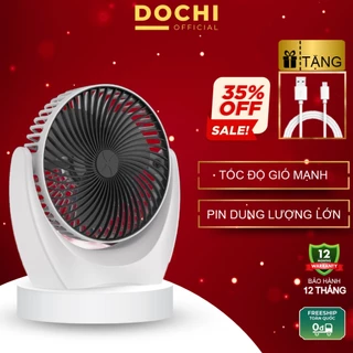 Quạt để bàn mini nhỏ gọn tiện lợi sạc Dochi icaros SH10 pin khủng điều chỉnh góc rộng 210 độ