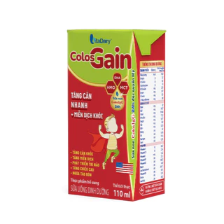 Lốc 4 hộp Sữa bột pha sẵn Colos Gain 110ml