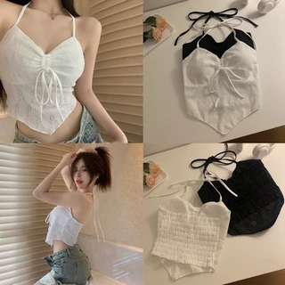 Áo Bra Yếm Ren Mềm Buộc Dây Tạo Nơ Nhún Thời Trang Sexy Có Mút Ngực 790