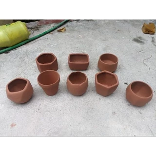 Set 3 chậu đất nung Bát Tràng size từ 7-9cm