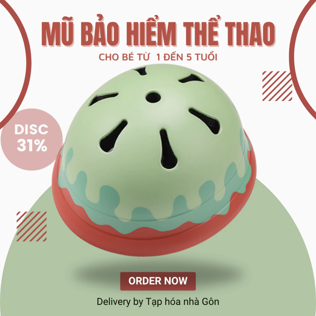 Mũ bảo hiểm thể thao cho bé 1 đến 5 tuổi dùng đi xe đạp thăng bằng, patin, ván trượt cao cấp siêu nhẹ thoáng khí