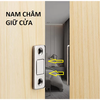 Nam Châm Gắn Cửa Lực Hút Cực Mạnh, Thép Siêu Bền, Keo 3M - Dán Chốt Tủ Quần Áo, Ngăn Kéo, Cửa Ra Vào Tiện Lợi 88464