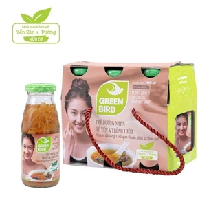 Lốc 6 chai chè dưỡng nhan tổ yến và trùng thảo green bird (6 chai x 185ml)