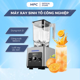 Máy xay sinh tố công nghiệp Bashite, máy xay chuyên dụng công suất 1800w lực xay khỏe chuyên xay đá - BH 36 tháng