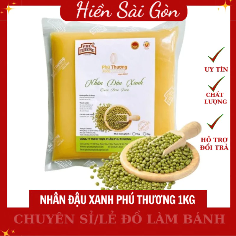 nhân đậu xanh Phú Thương 1kg/500g
