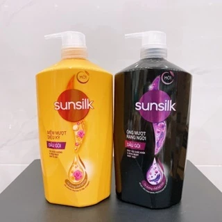 Dầu gội Sunsilk 900g óng mượt rạng ngời và mềm mượt diệu kì (đen/ vàng)