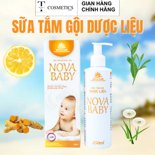 Sữa Tắm Gội Cho Bé NOVA BABY Dịu Da, Không Cay Mắt, Ngừa Rôm Xảy, Viêm Da Chai 250ML