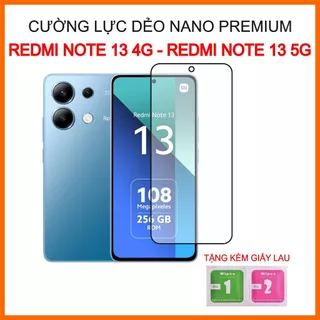 Cường lực Xiaomi Redmi Note 13 4G, Note 13 5G, cường lực dẻo 9H+