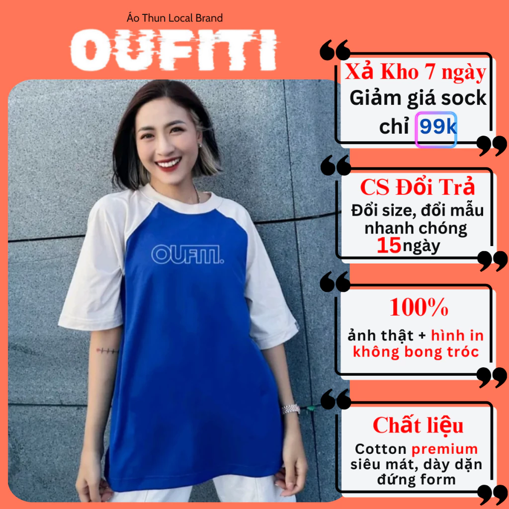 Áo Phông OUFITI Local Brand Nam Nữ Unisex Áo Thun Raglan Tay Lỡ Form Rộng Chất Cotton 4 Chiều Mịn Mát OF26