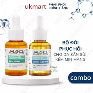 Combo Serum Phục Hồi, Làm Dịu Và Cấp Ẩm Da Balance Niacinamide và Hyaluronic 30ml