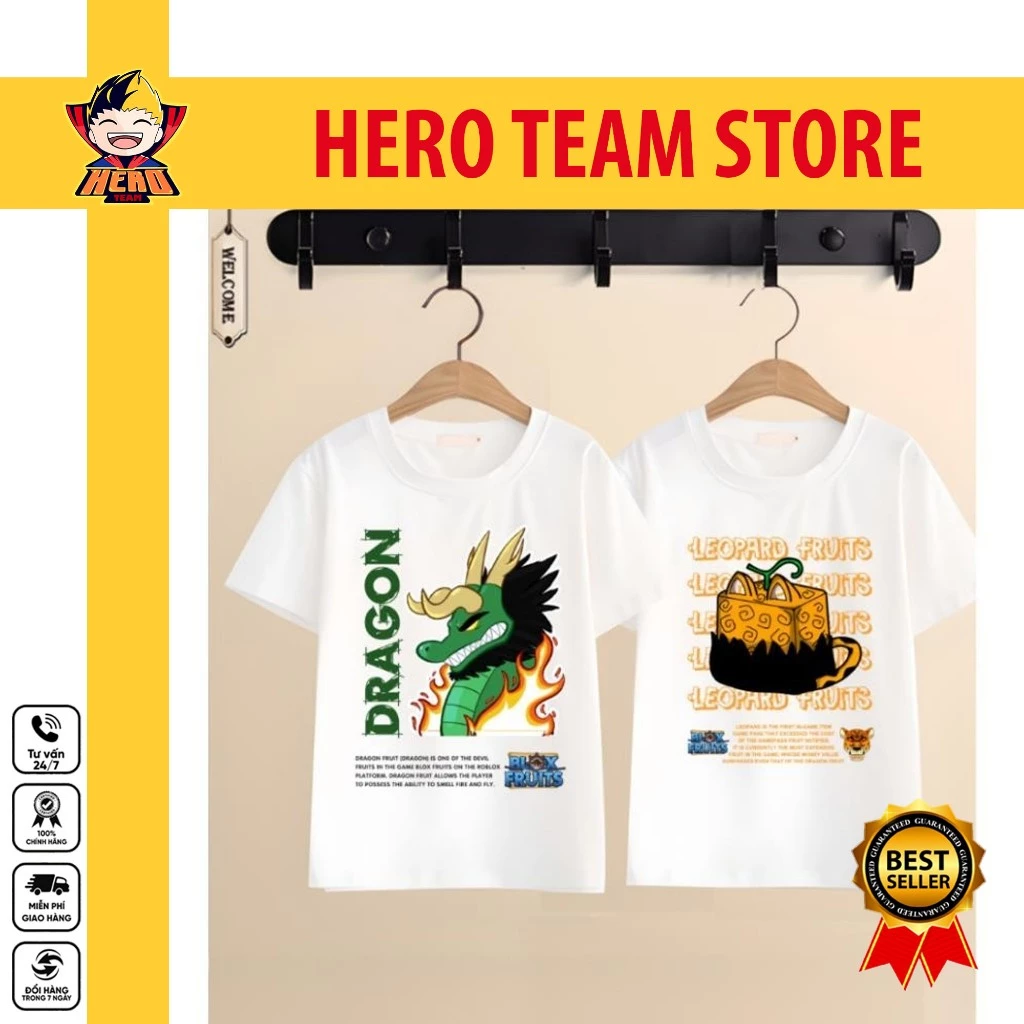 Áo Thun In hình Games Blox Fruits Shadow Dragon các trái ác quỷ cực chất cho bé | HERO TEAM STORE