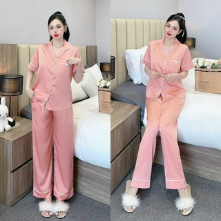 Đồ bộ pijama ANH MỸ nữ dễ thương lụa latin bigsize 40-75kg tay ngắn quần dài SP0308 xuonganhmy