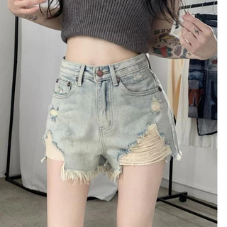 Quần Đùi Jeans Nữ , Quần Short Nữ Chất Liệu Denim Tua Rua Phong Cách Sexy Số 1 Của Năm L11