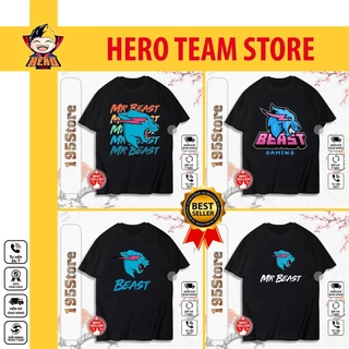 Áo Mr Beast - Áo YouTube Mr Beast 4 mẫu mới, chất cotton co giãn 4 chiều thoáng mát | HERO TEAM STORE