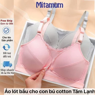 Áo lót bầu, Áo ngực cho con bú chất COTTON Tăm, áo lót bầu bigsize siêu co giãn chống chảy xệ