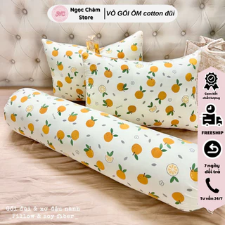 Vỏ gối ôm người lớn cotton đũi sơ đậu nành mềm mịn mát an toàn với mọi loại da kích thước 35x100cm