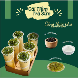 Set trà sữa tự pha tại nhà - Trà sữa Olong nhài đậm vị ( Set 10 cốc )