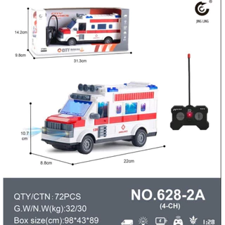 Đồ chơi xe cứu thương điều khiển từ xa có đèn - tặng  kèm pin